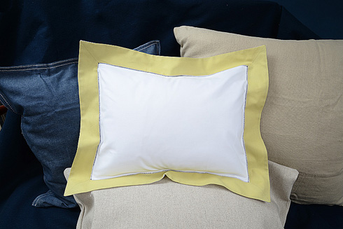 Hemstitch Baby Pillow 12x16" with Chardonnay Green border